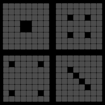 Play Pentomino Puzzle Game (8x8 board with 4 holes) Online